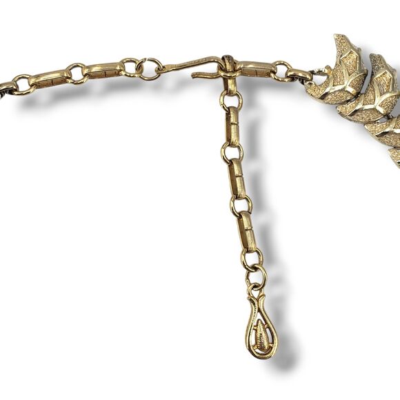 Coro Gold Tone Chunky Link Choker Necklace Statement MCM Retro Glam Adjustable - Picture 11 of 14